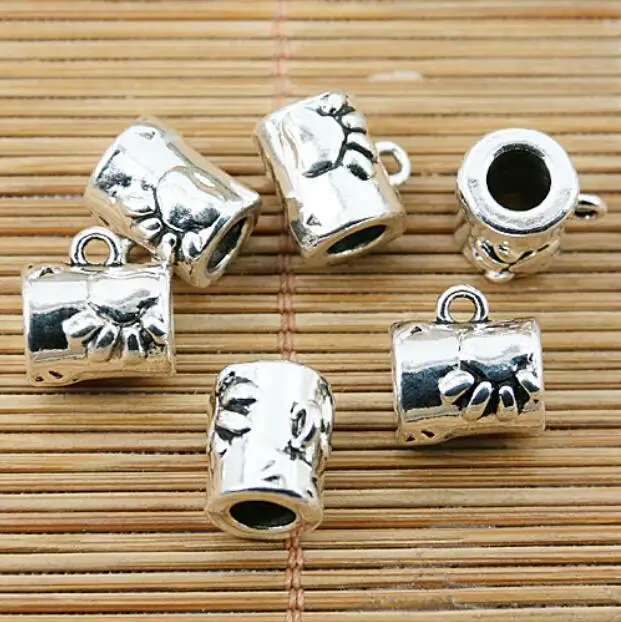 6pcs 12*9.3mm hole 5mm 1.9mm  tibetan silver footprint pattern spacer bail connector EF1521