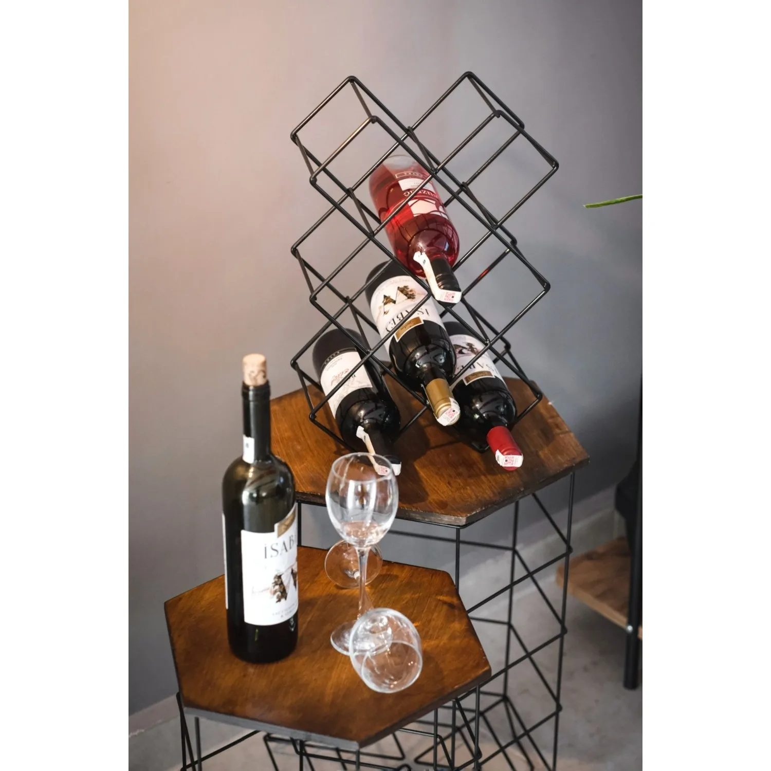 Wine Rack 8 Pcs Black Color Wine Rack