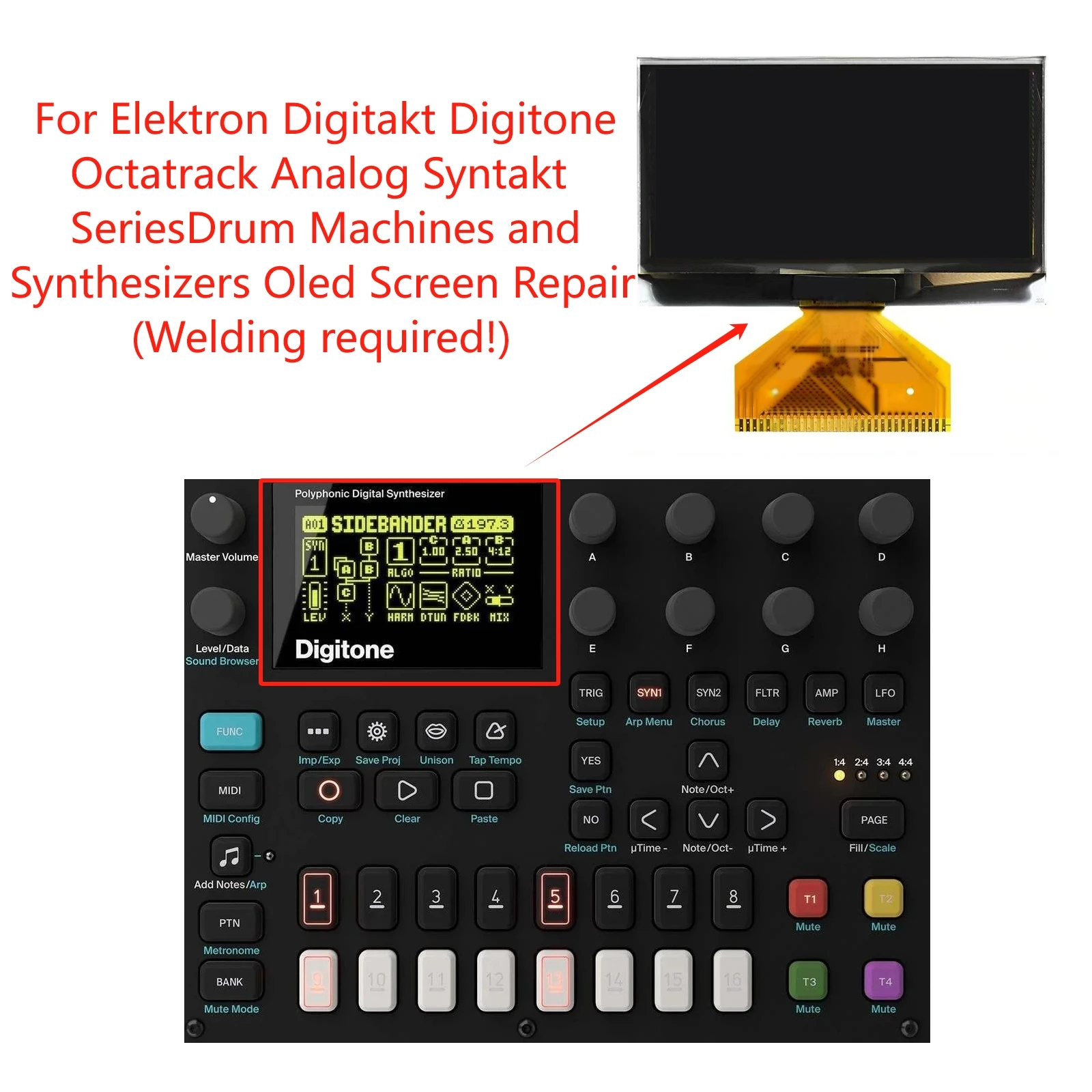new-original-oled-screen-for-elektron-digitakt-digitoneoctatrack-analog-syntaktseriesdrum-machines-andsynthesizers-repair
