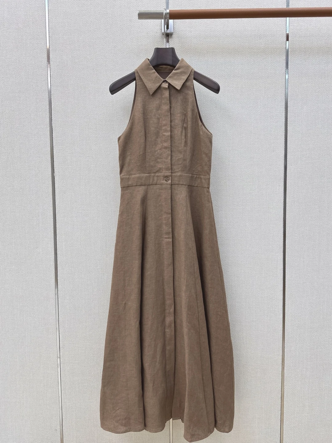 

2026 New Spring and Summer Daily Life with Belt Slimmed Solid Color Loose Lined Short-Sleeve Dress