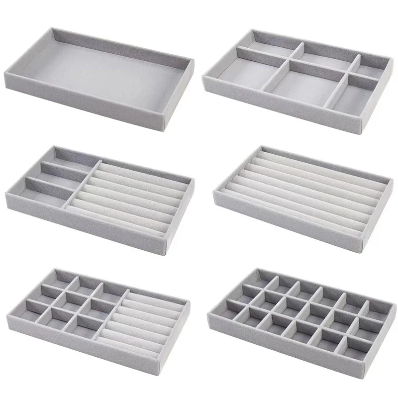 Neue Schmuck Organizer Samt Schmuck Ablage Display Ring Armband Halskette Lagerung Box Schaufenster Schublade Organizer Tabletts