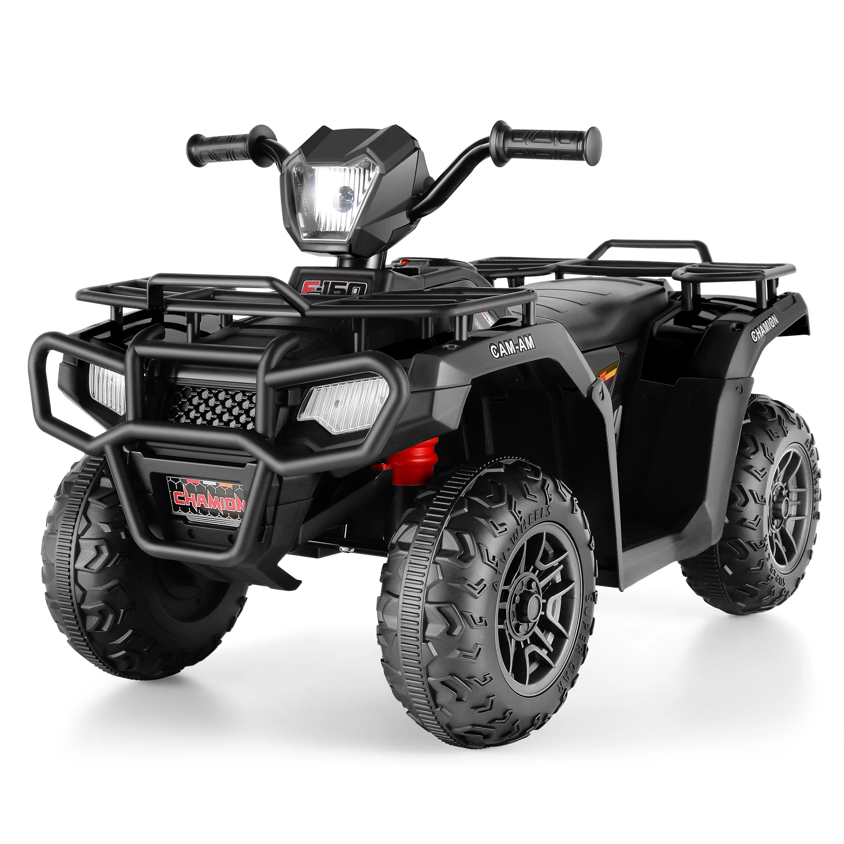 12V Kids Ride on ATV 4-Wheeler Quad Battery Powered Electric Car with High/Low Speed, 2X30W Motor, Treaded Tires, Soft Braking