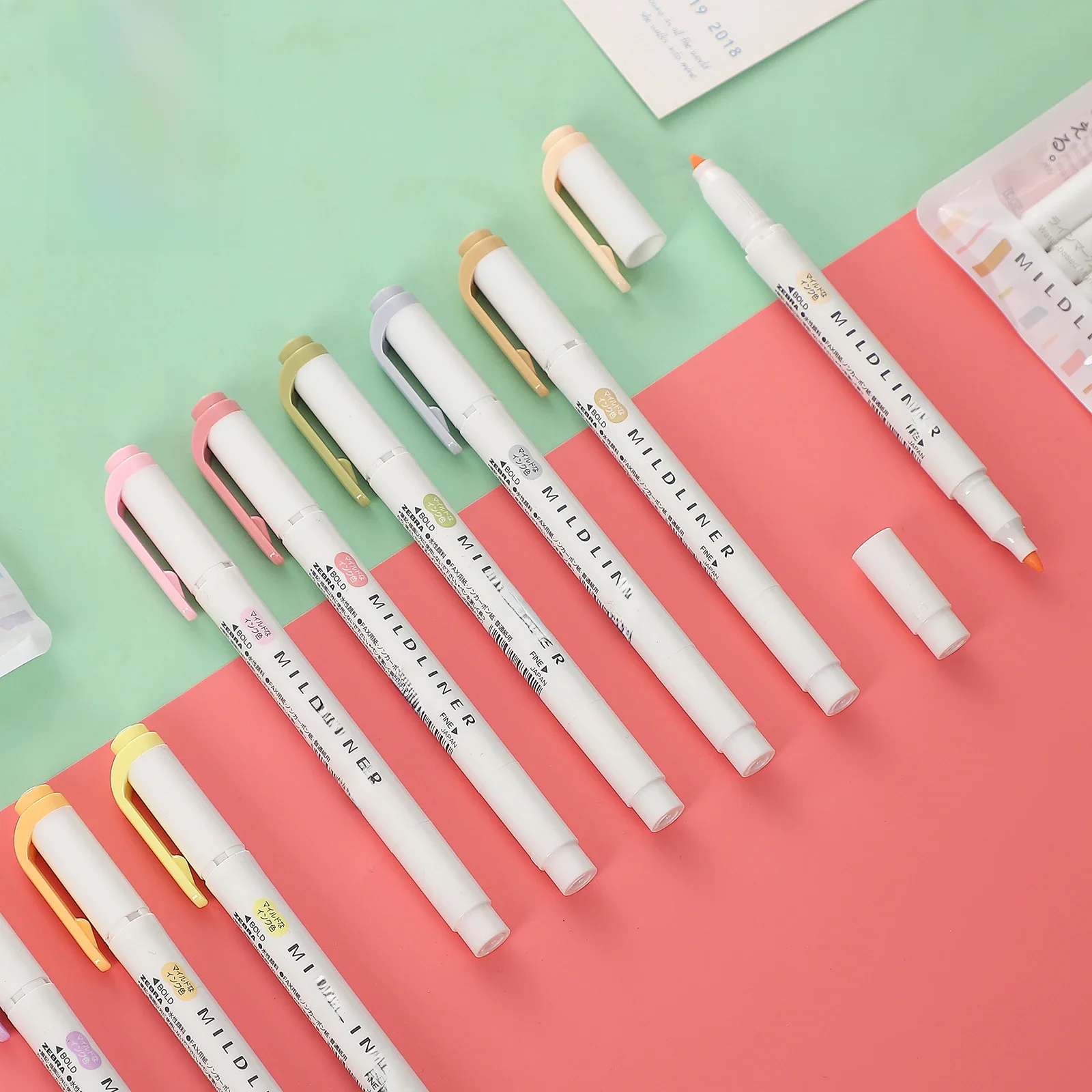 JIANWU 1 Pc Zebra Mildliner Doppel-ended Textmarker Weiche Student Writing Zeichnung Marker Stifte