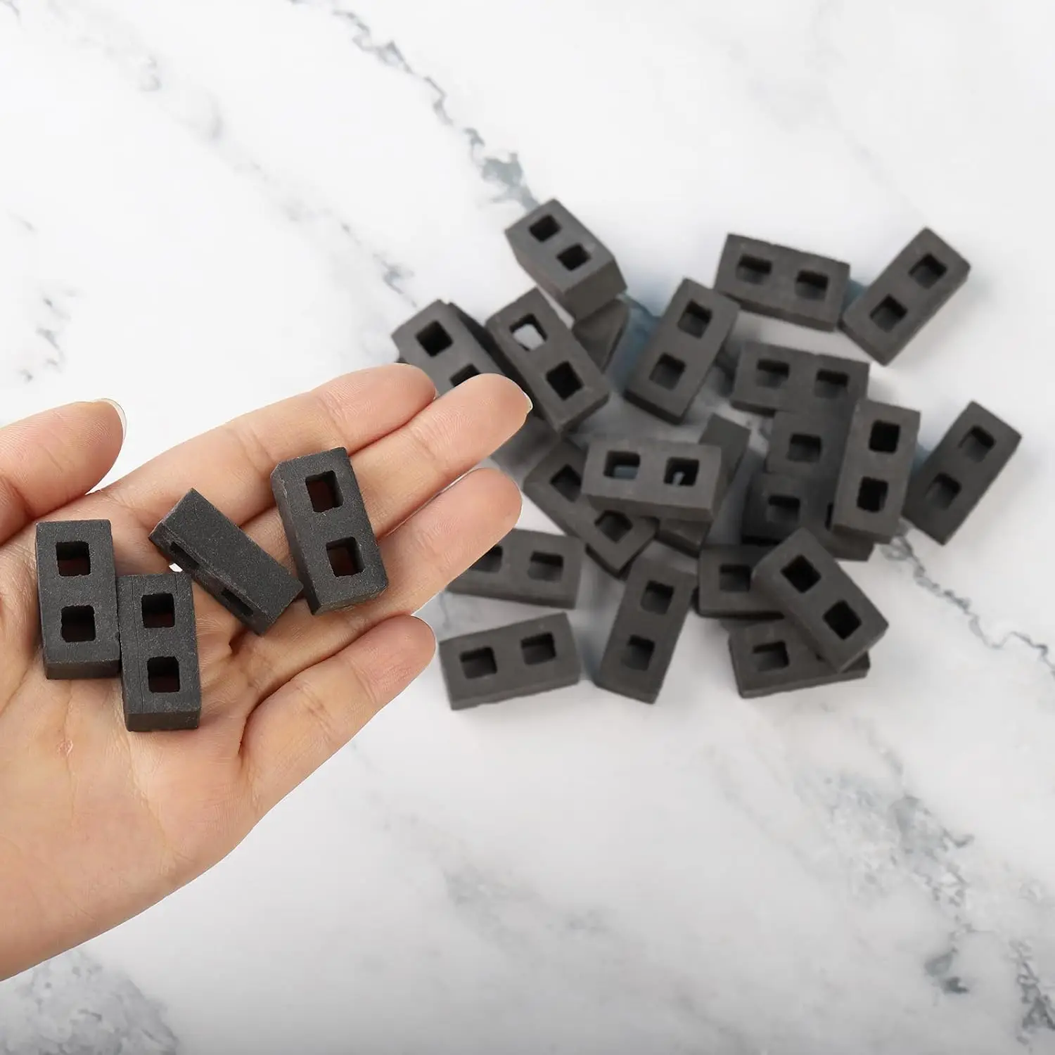 30Pcs Miniature With Box Mini Bricks Concrete Tiny Dollhouse Accessories for Garden Landscaping Model Architect Buildings DIY