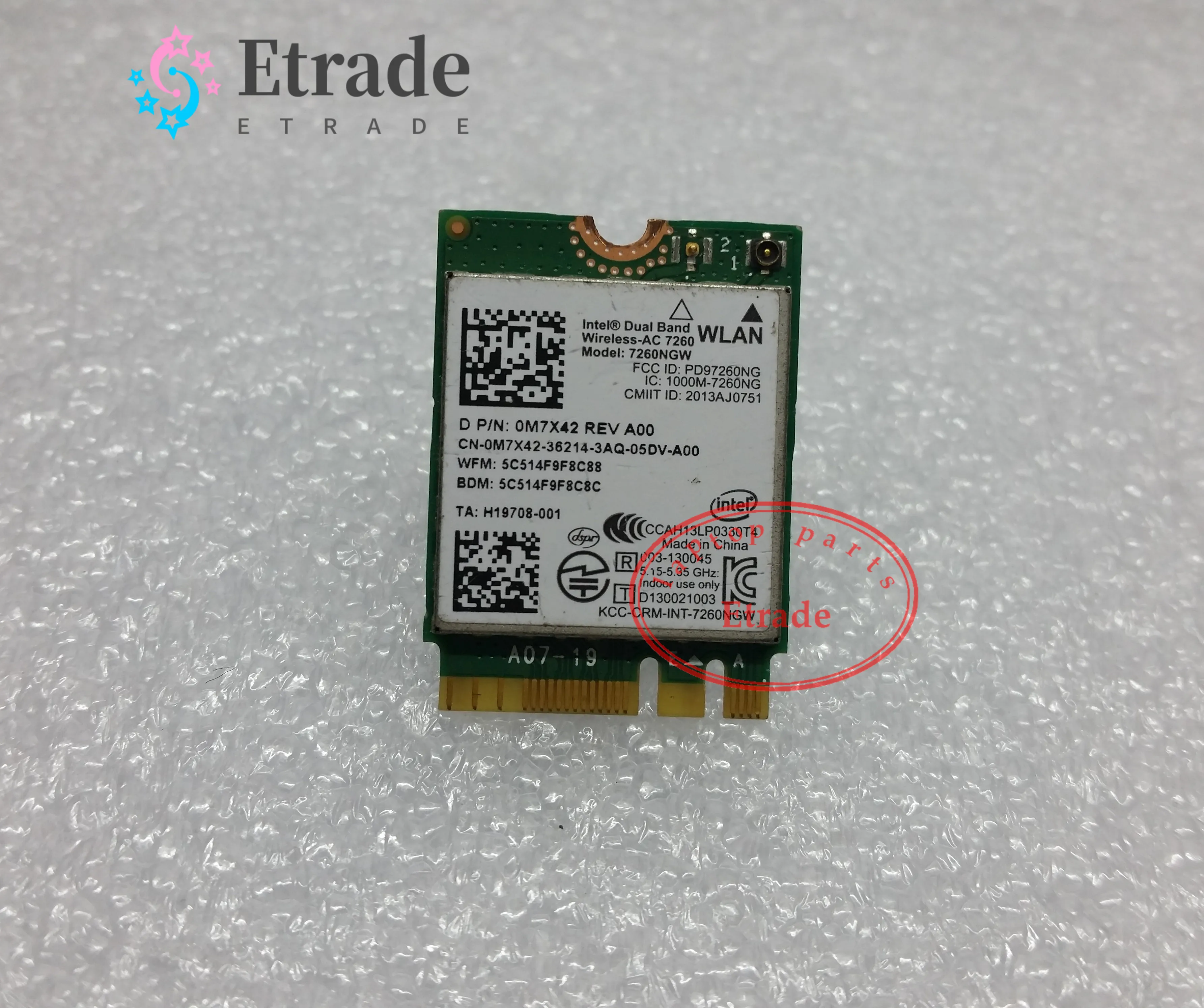 Dual Band Wireless-AC 7260 7260NGW Bluetooth 4.0 WLAN WiFi Card M7X42 For Dell 7139 7130 3147 5547 7373 9530 9333 M3800