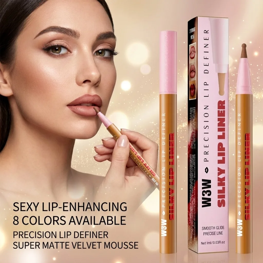 Longwear Flüssiger Lipliner Wasserfest, 24 Stunden lang anhaltender Lippenstift-Marker, 2-in-1 Matt Semi-Permanent Lipliner