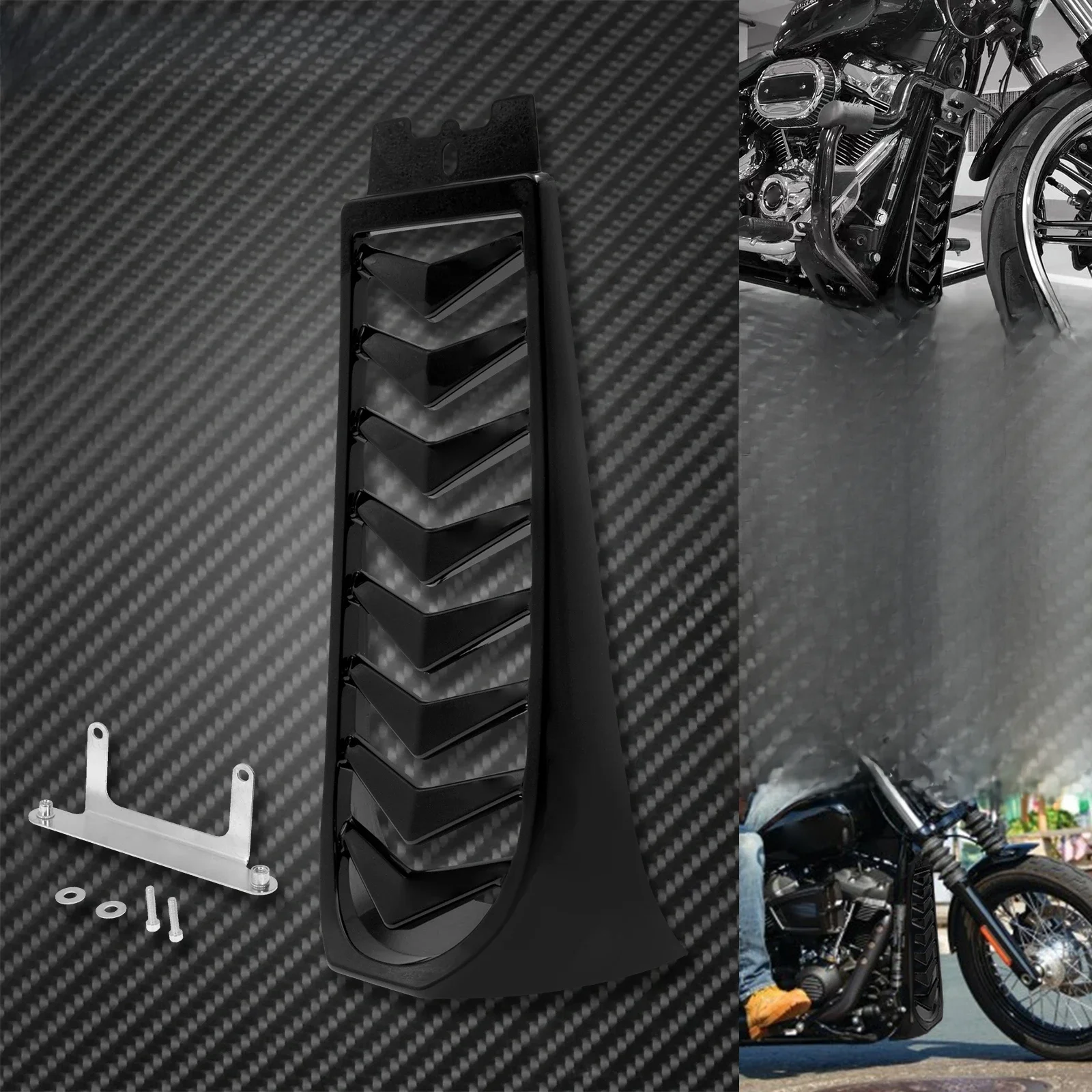 Carénage du ruisseau de la couverture des religions inférieures avant de la moto, Spomicrophone noir pour Harley Softail Street Bob, Fat Bob 2018-2022 2023