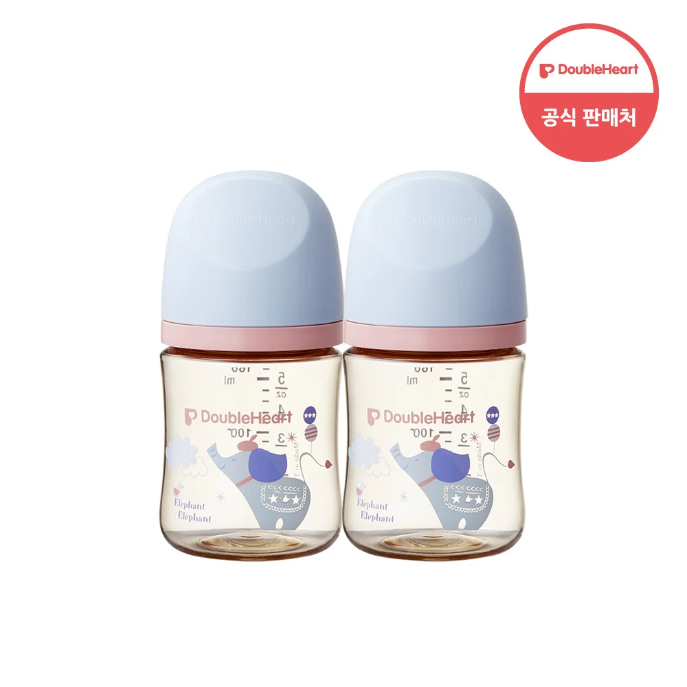 [Double hat] Mother's milk loss 3rd generation PPSU baby bottle dreamy elephant 160ml Twin Pack