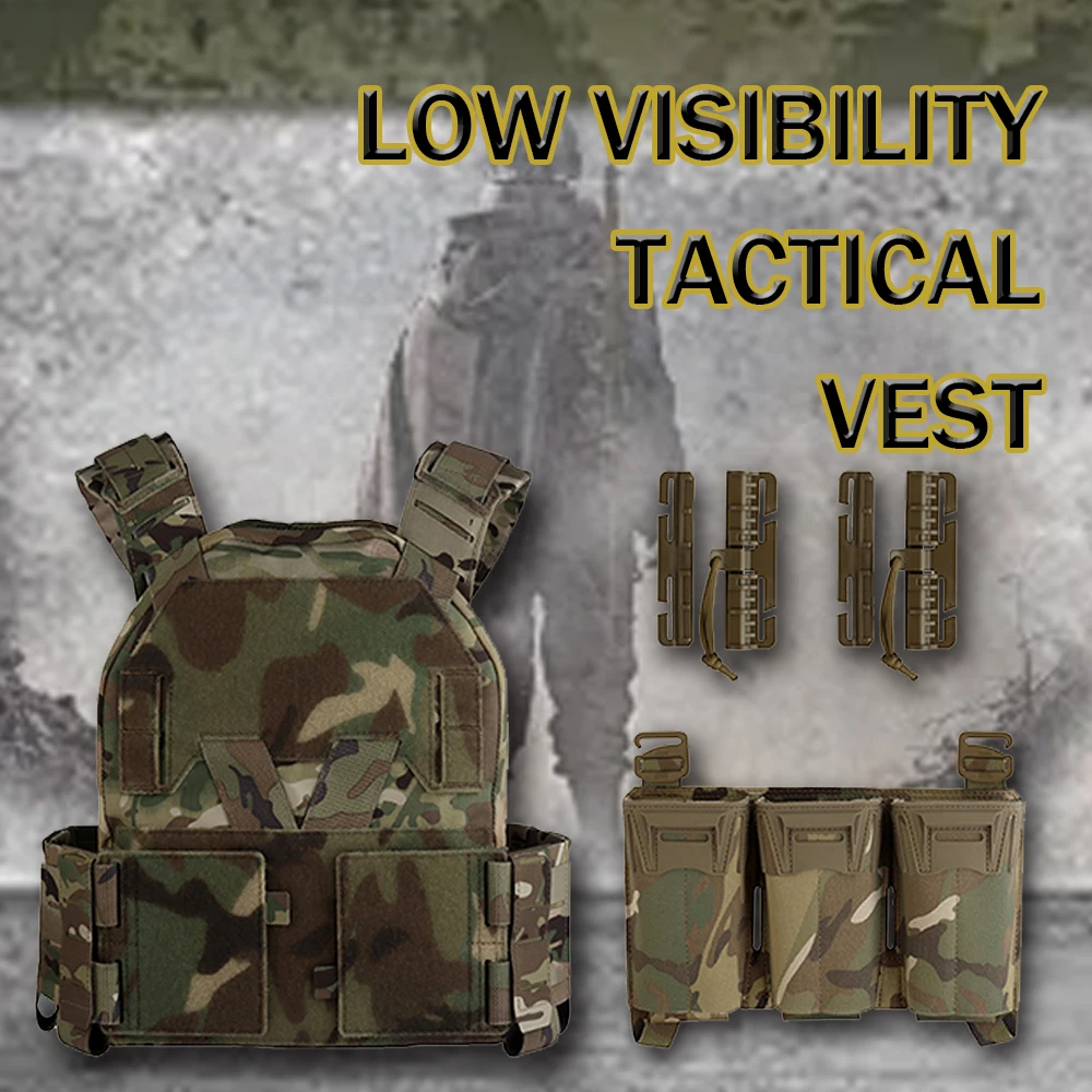 

KZ Vest Tactical Sub-Zero Hunting Plate Carrier Modular Quick Release Portable Molle Airsoft Training 556Triple Magazine Pouch