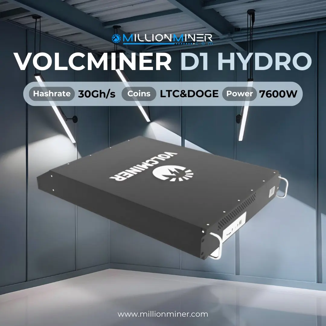 

VolcMiner D1 Hydro (30.4Gh) of Scrypt algorithm with hashing power of 30.4Gh/s at 7600W power consumption.