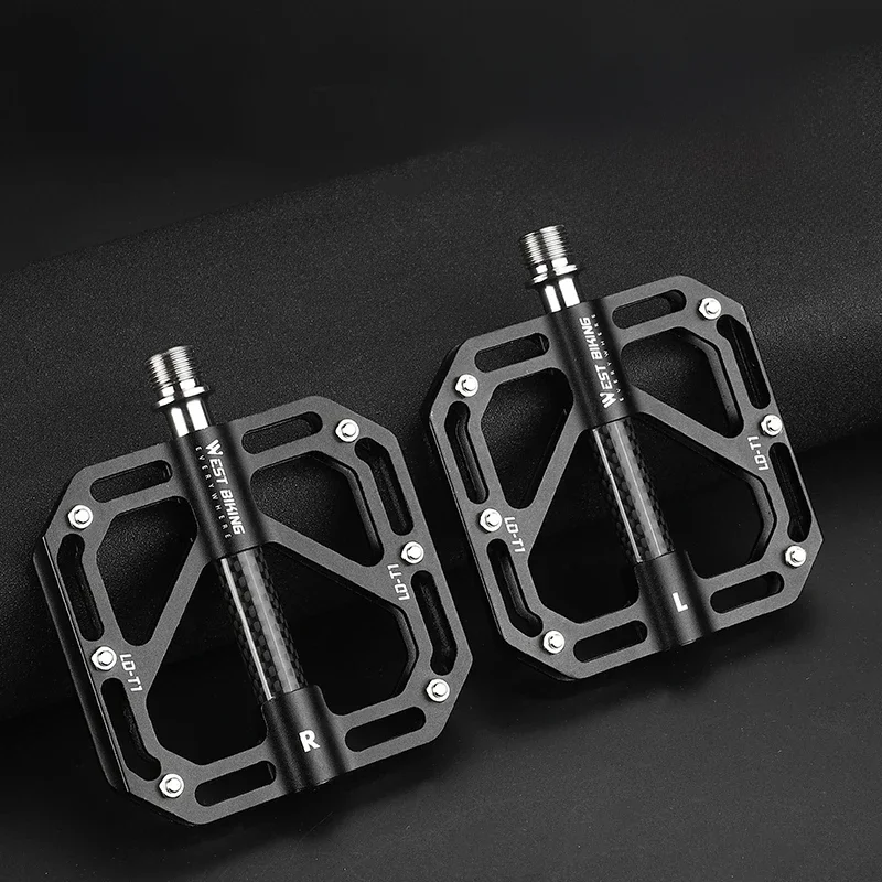 AliExpress UK West Biking WEST BIKING Titanium Alloy Axis 3 Bearing Pedal Carbon Fiber Aluminum Alloy Anti-skid Mountain