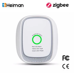 HEIMAN Standard Zigbee Combustible Gas Sensor – Natural Gas & LPG Leak Detector for Smart Home Security Alarm