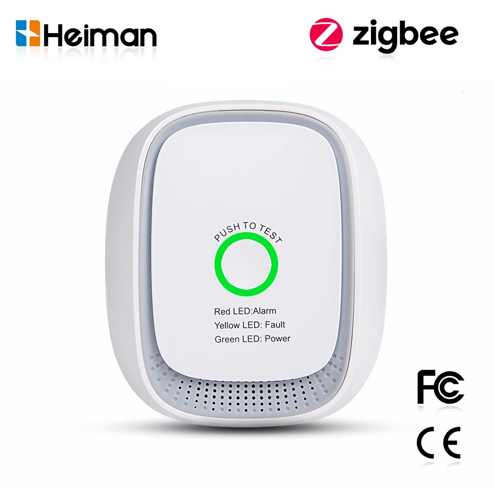 Czujnik gazu palnego HEIMAN Standard Zigbee – Detektor wycieku gazu ziemnego i LPG do inteligentnego systemu alarmowego w domu.