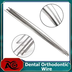 AG 10 unids/pack de alambre de retenedor Lingual de acero inoxidable de ortodoncia Dental, cables de giro rectos y planos de 150MM, materiales de odontología