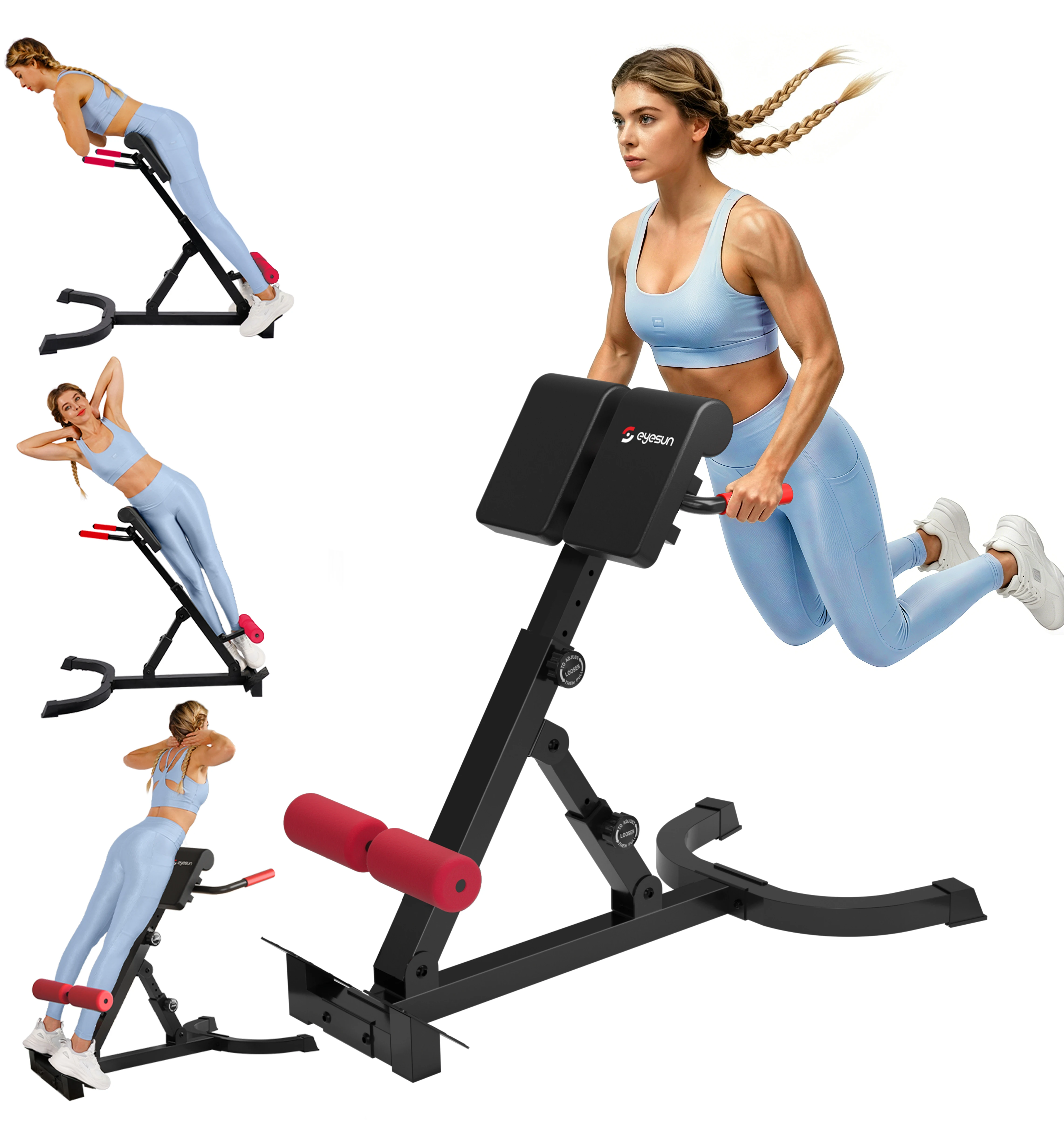 Home Gym Leg Extension Machine - Kursi Roman, Alat Latihan Punggung yang
