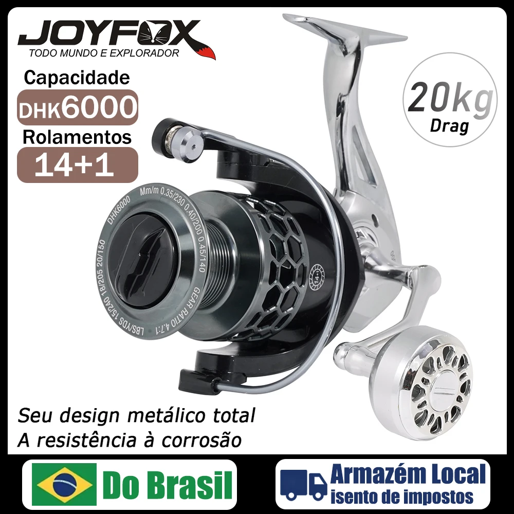ジョイフォックス-フィッシングリール-dhk6000-ヘビードラグ-20kg-14-1-フィッシングリール-耐腐食性-右-左巻き-フィッシングリール