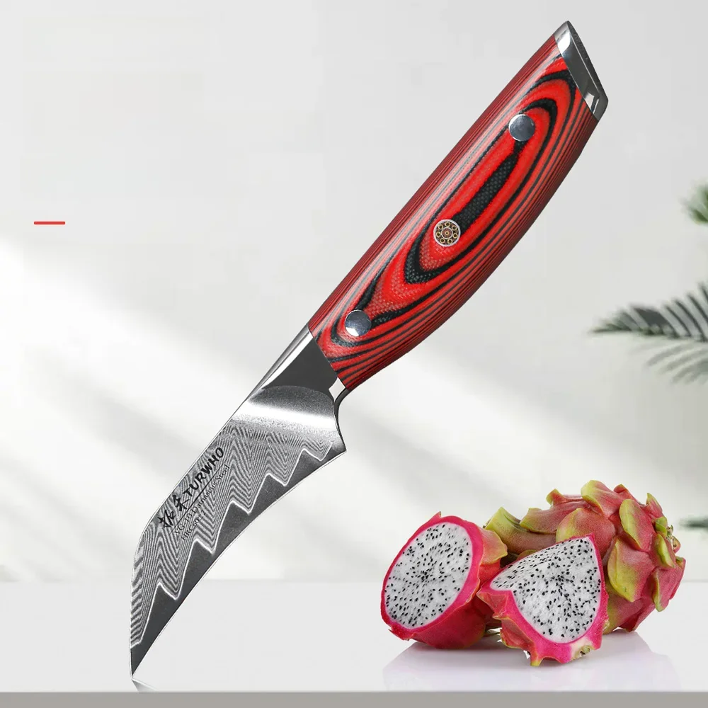 TURWHO 3.5 "nóż do obierania 67 warstw stal damasceńska profesjonalne noże kuchenne Shap Chef narzędzie do warzyw obieranie nóż do owoców — zdjęcie 2