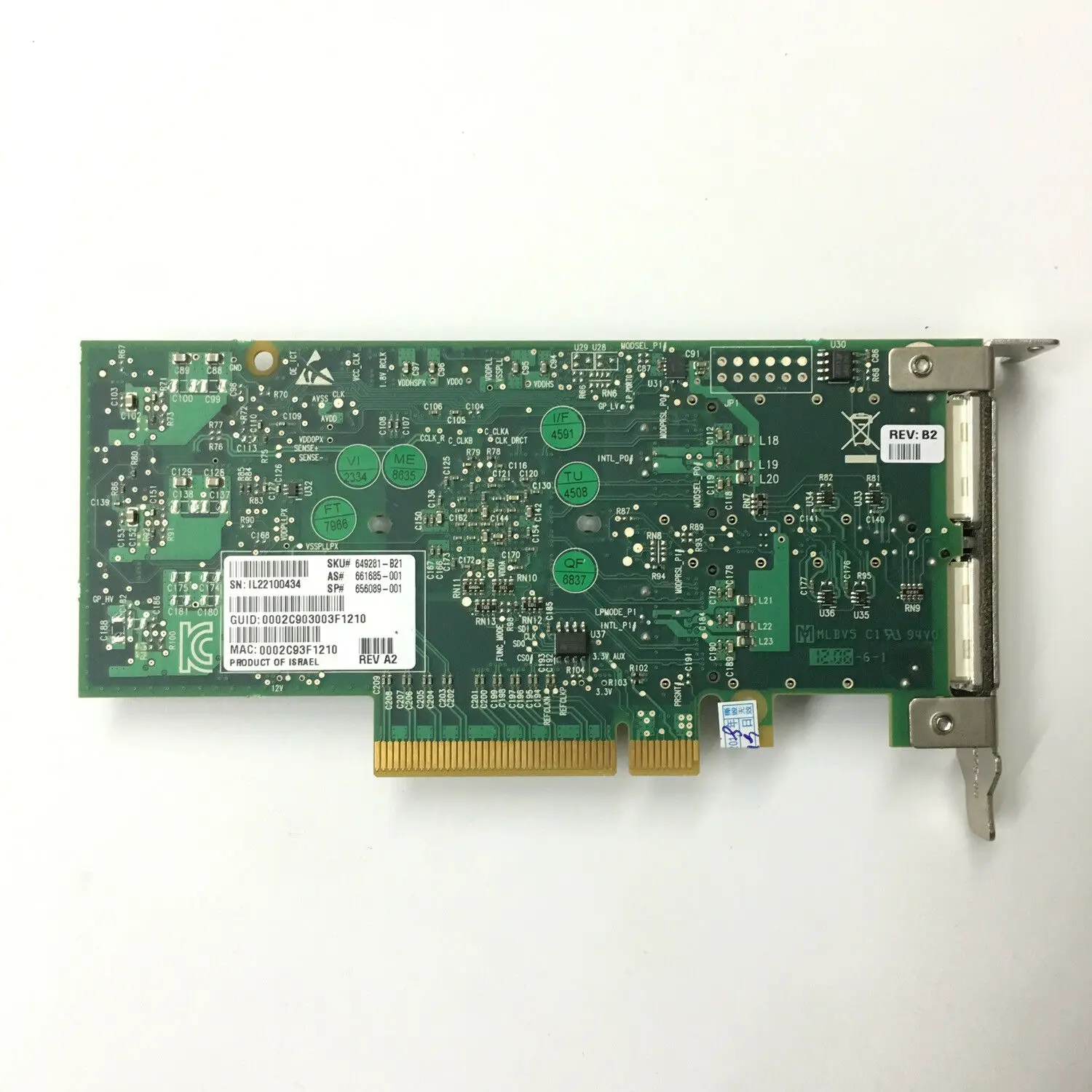 Placa de rede QSFP de porta dupla Mellanox MCX354A-FCBT FDR InfiniBand + 40GigE