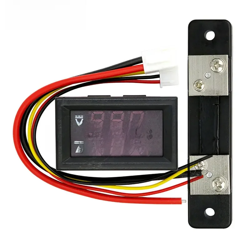 Mini woltomierz cyfrowy amperomierz DC 0-100V 50A amper napięcie miernik prądu detektor Tester 0.28 "podwójny wyświetlacz LED wskaźnik + bocznik — zdjęcie 2