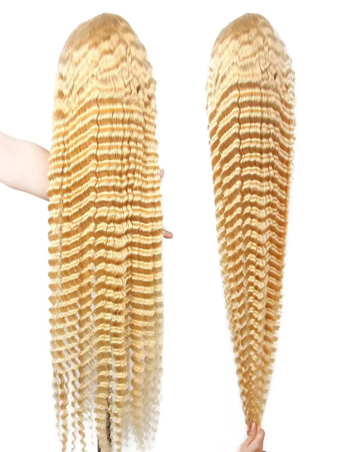 Peluca con malla Frontal 13x4 de densidad 200, pelucas frontales de encaje Rubio 613 de onda profunda, cabello humano para mujeres brasileñas prearrancadas