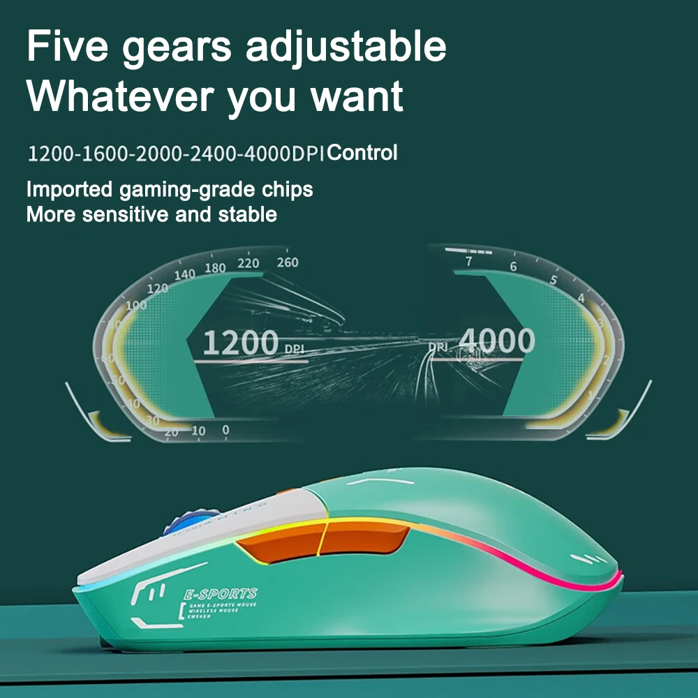 Mouse wireless Esports Mouse da gioco Bluetooth Pro Mouse regolabile Mouse per computer portatile PC Design grafico Notebook Windows