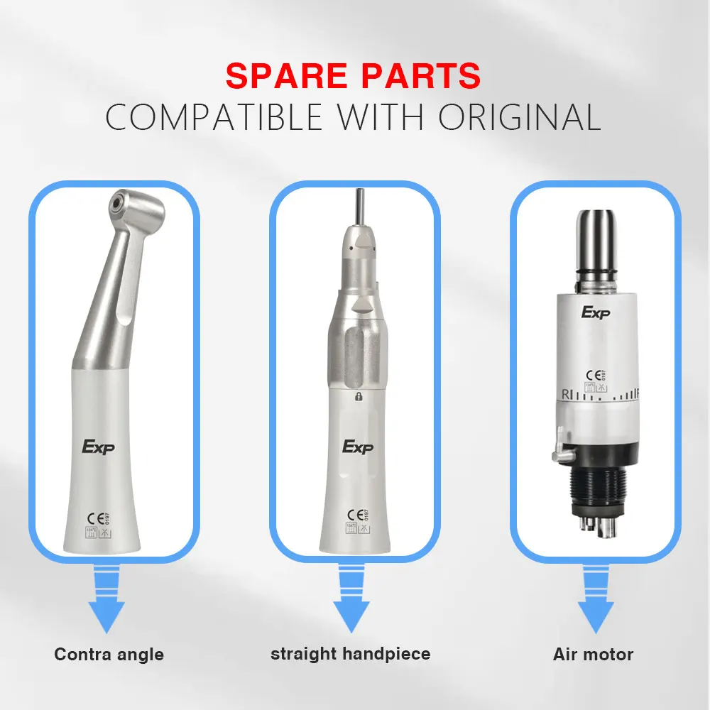 Exp Dental Low Speed Handpiece Contra Angle 1:1 And Straight Handpiece External Water Spray Air Motor Dentistry Equipment Tool