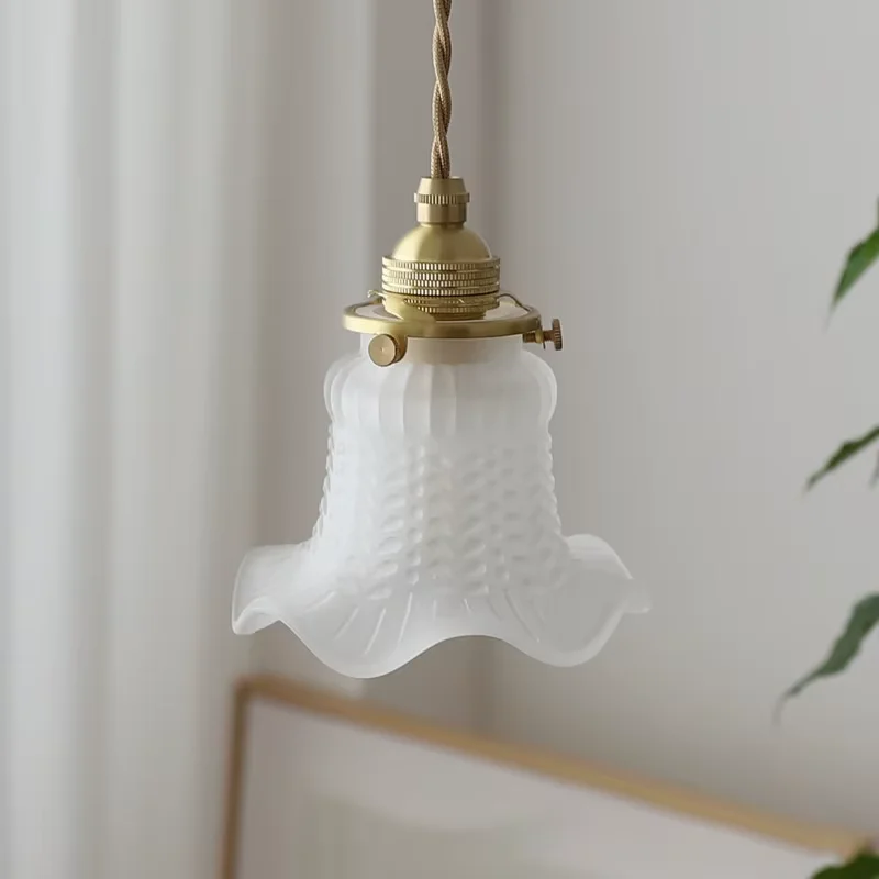 Glass Ceiling Lamp Shade Light Cover Flower Shaped Bulb Guard Fun Pendant Light Cover Fixture, for Home Bedside Bedroom Kitchen