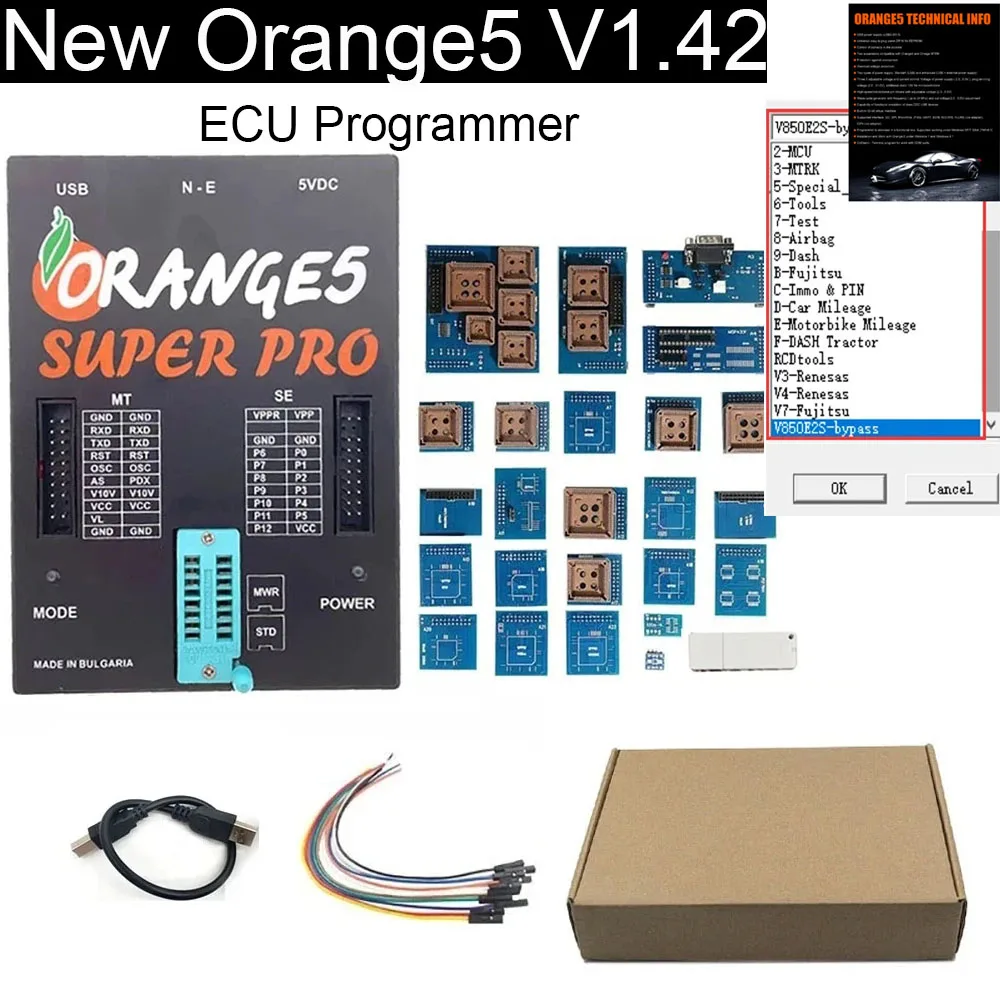 Professional Orange5 V1.42 Full Activation Authorization With Full Adapters ECU Programmer Tool VS Orange 5 V1.38 High Quality