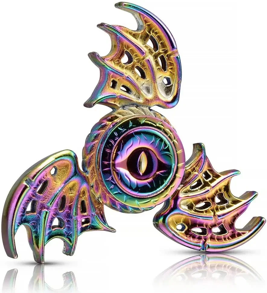 Dragon Wings Eye Tri Fidget Spinner Spinner à main en métal jouet de mise au point à grande vitesse à faible bruit avec roulement auto-lubrifiant en acier