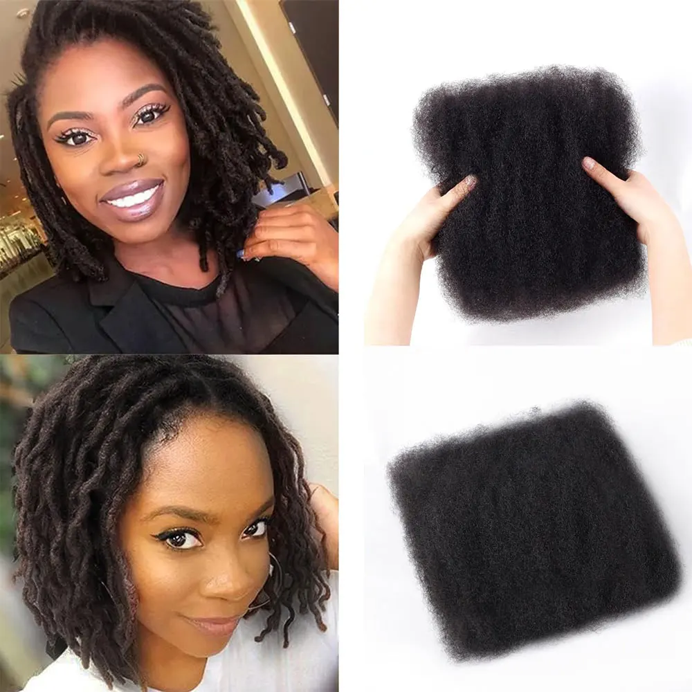 Afro Kinky Bulk Human Hair 50g/Pack Natural Black 100% Human Hair For Locs Extensions Twist Braiding Crochet Hair 20 Inch