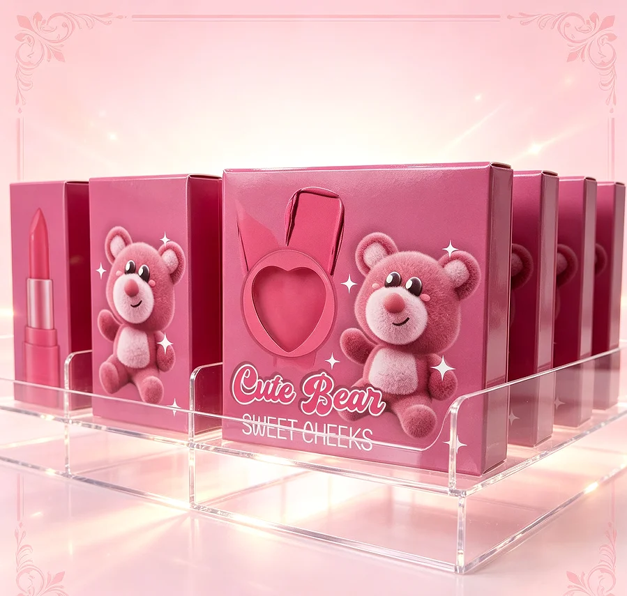 2-Pack S.F.R Color Cute Bear Sweet Cheeks Long-Lasting Matte Liquid Blush Natural Flush Makeup for Daily Dating Party