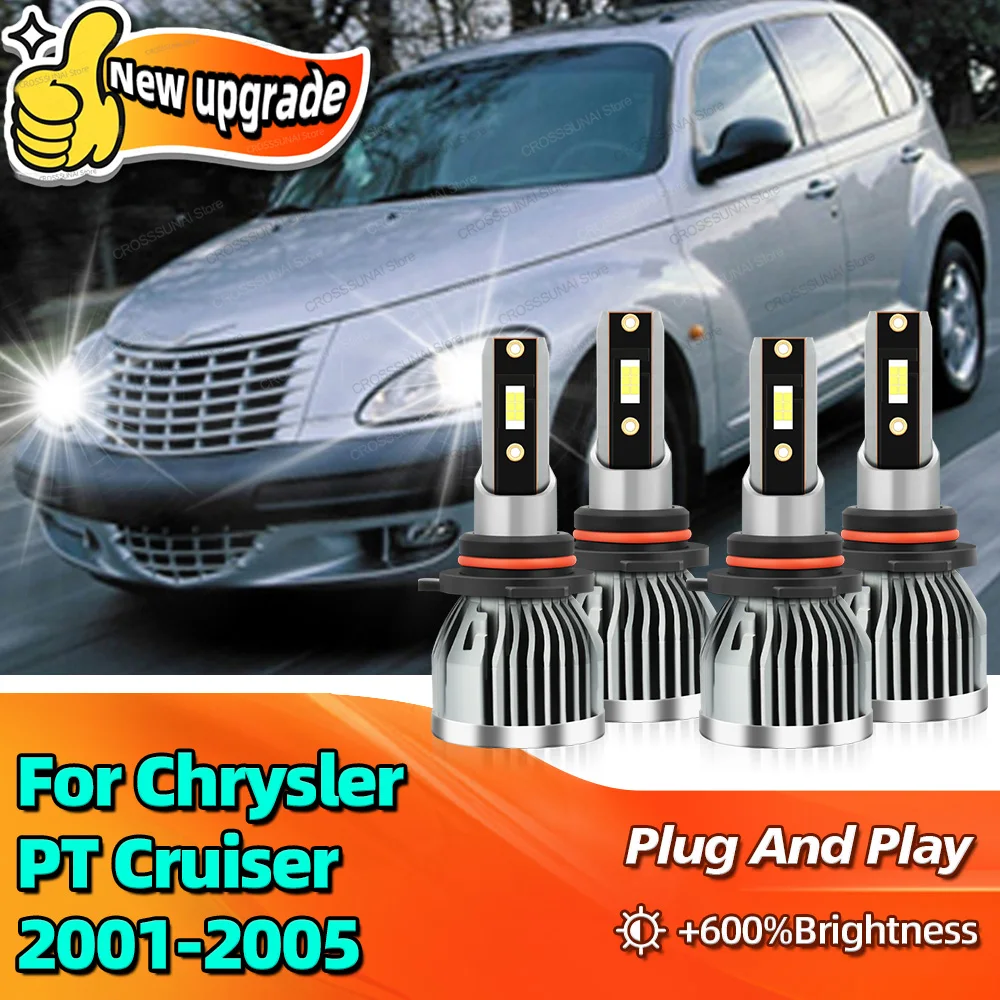 

2/4 шт. светодиодные фары 28000LM, автомобильная лампа Canbus для Chrysler PT Cruiser 2001 2002 2003 2004 2005 6000K, яркие лампы высокой яркости