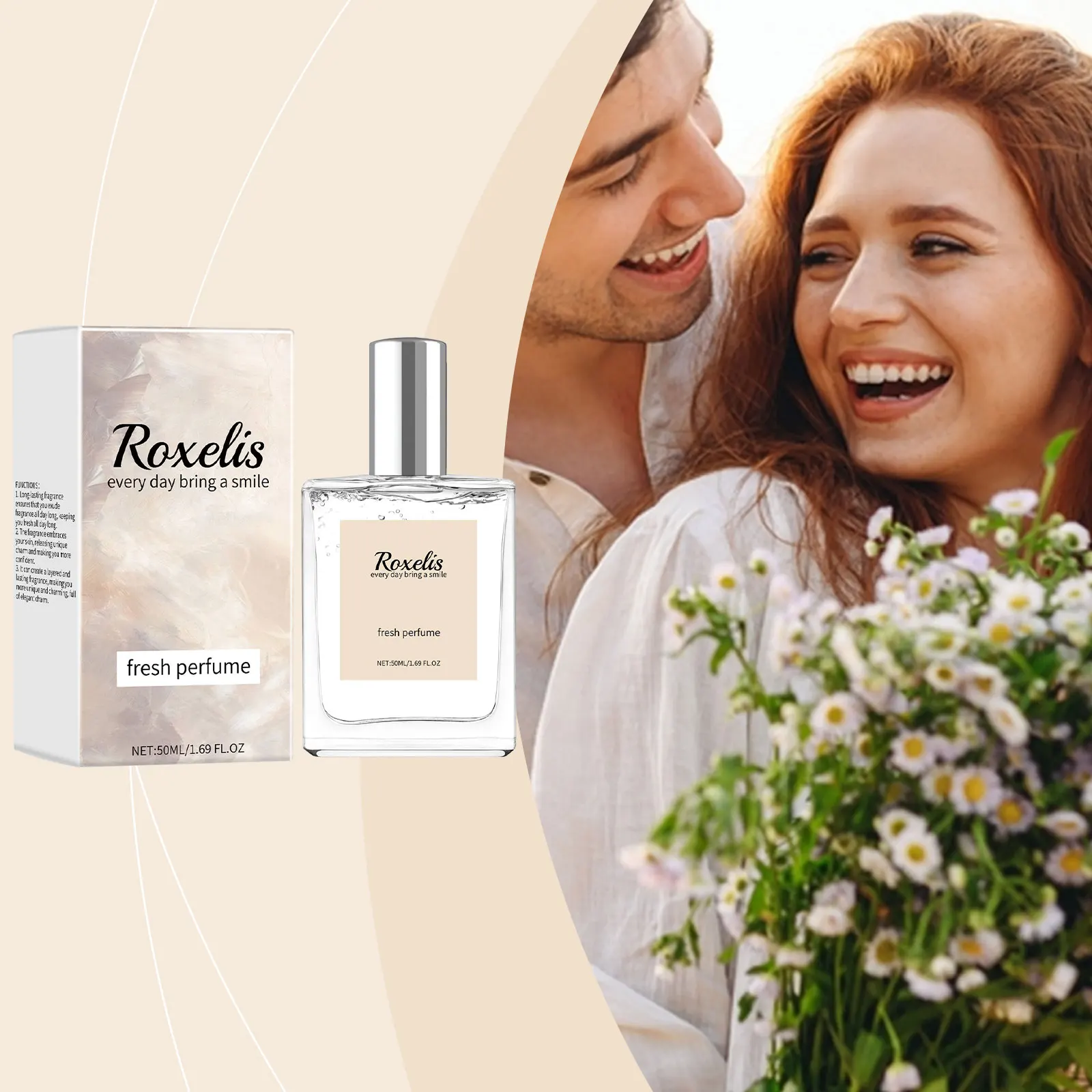 

Roxelis 50ml Vanilla Light Perfume Pheromone Natural Fresh Lasting Fragrance Elegant Lady Flirt Dating Attract Charming Perfume
