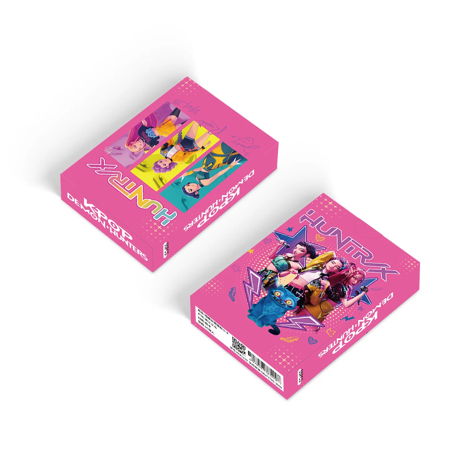 55pcs K-POP Demon Hunters Holographic Cards Set - HUNTR/X Boy Girl Group Laser Photocards, Anime Collectible Trading Game Cards,