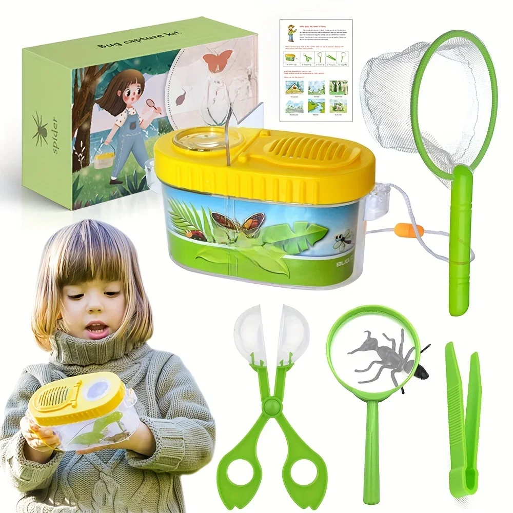 Outil d'exploration de la Nature en plein air, boîte d'observation des insectes pour enfants, visionneuse d'insectes, Kit de collecte, jouets éducatifs pour enfants, 5 pièces