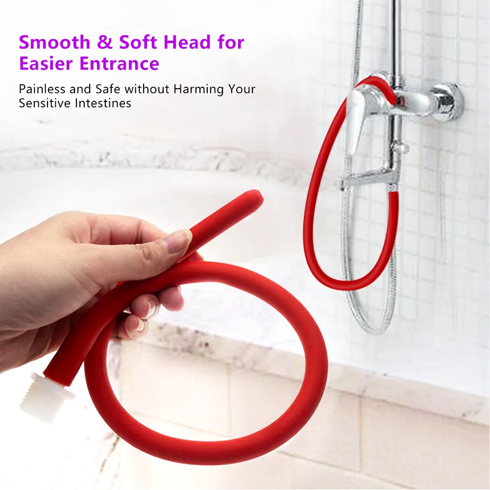 50CM Anal Cleaning Tools Set Enema Nozzle Washing Shower Douche System Anal Shower Tube Anal Wash Bidet Hose Dropshipping