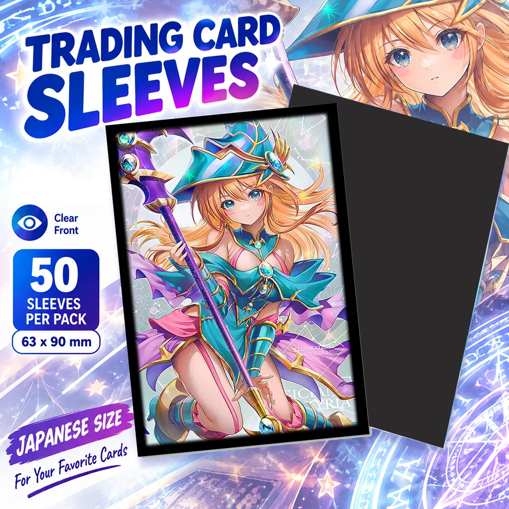 50PCS 63X90MM Holographic Anime Trading Card Sleeves Japanese Size Card Protector for YGO Shield Outer Cover