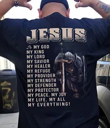 Vintage Men's T Shirt JESUS 3D Printed Christian T-Shirts Summer Short Sleeve Tops Casual Streetwear Oversized Tee Men Clothing