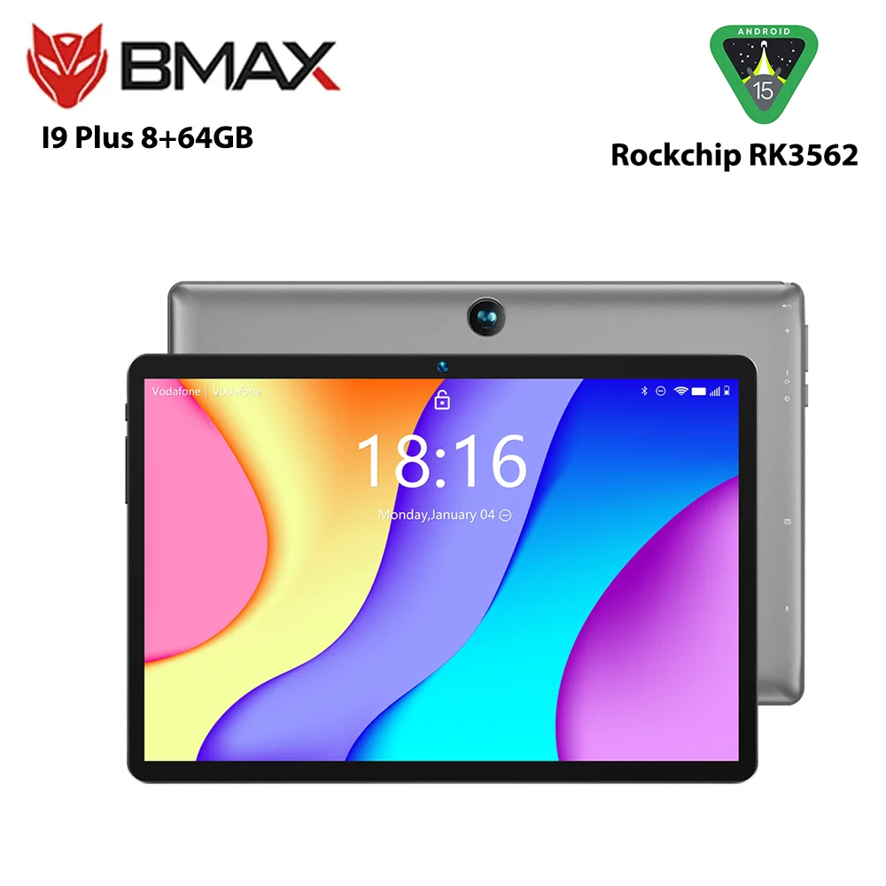 BMAX Kids Tablet I9 Plus Android 14 GPU G522EE 8GB RAM 64GB ROM 10.1 Inch Allwinner RK3562 Quad Core Port Tablets PC WIFI 6