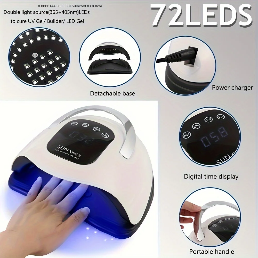 New Big Space LED Nail Curing Lamp For Home Salon Powerful LED Drying Lamps For All Gel Polish Professional Nail Equipment