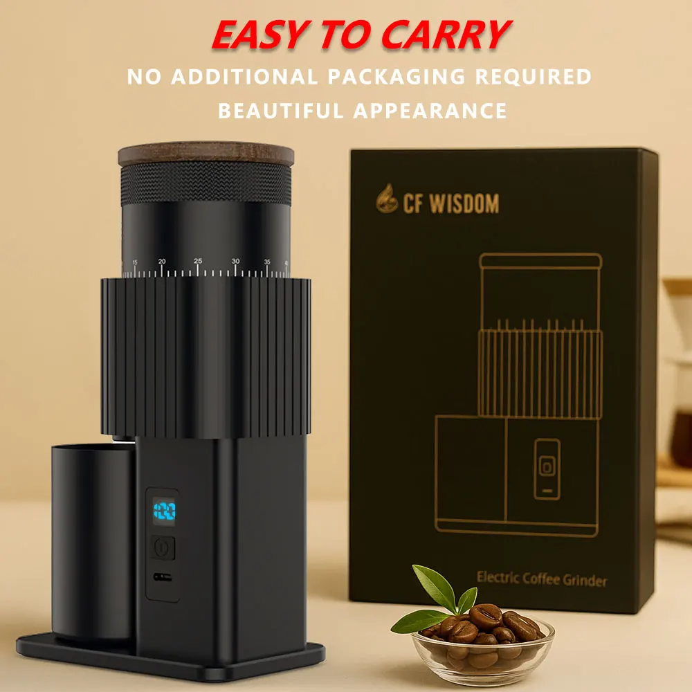 

Coffee Grinder Electric Coffee Grinder Adjustable Coffee Bean Grinder Burr USB Portable Mill for Pour over Christmas Birthday