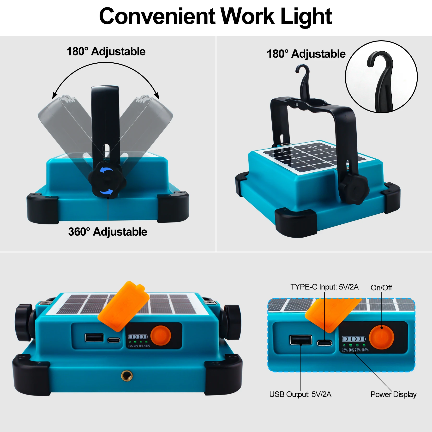 Linterna Solar portátil de 4800mah, luz LED recargable para tienda de campaña, luz de emergencia para mercado nocturno, lámpara de bombilla para acampar al aire libre