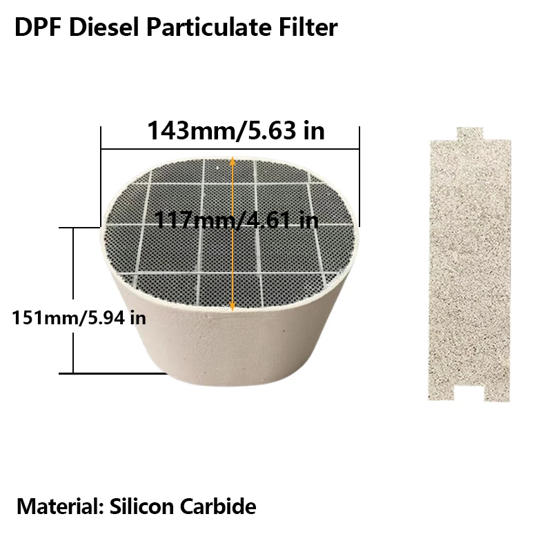 143*117*151mm Silicon Carbide DPF High-Performance Diesel Particulate Filter for Emission Control