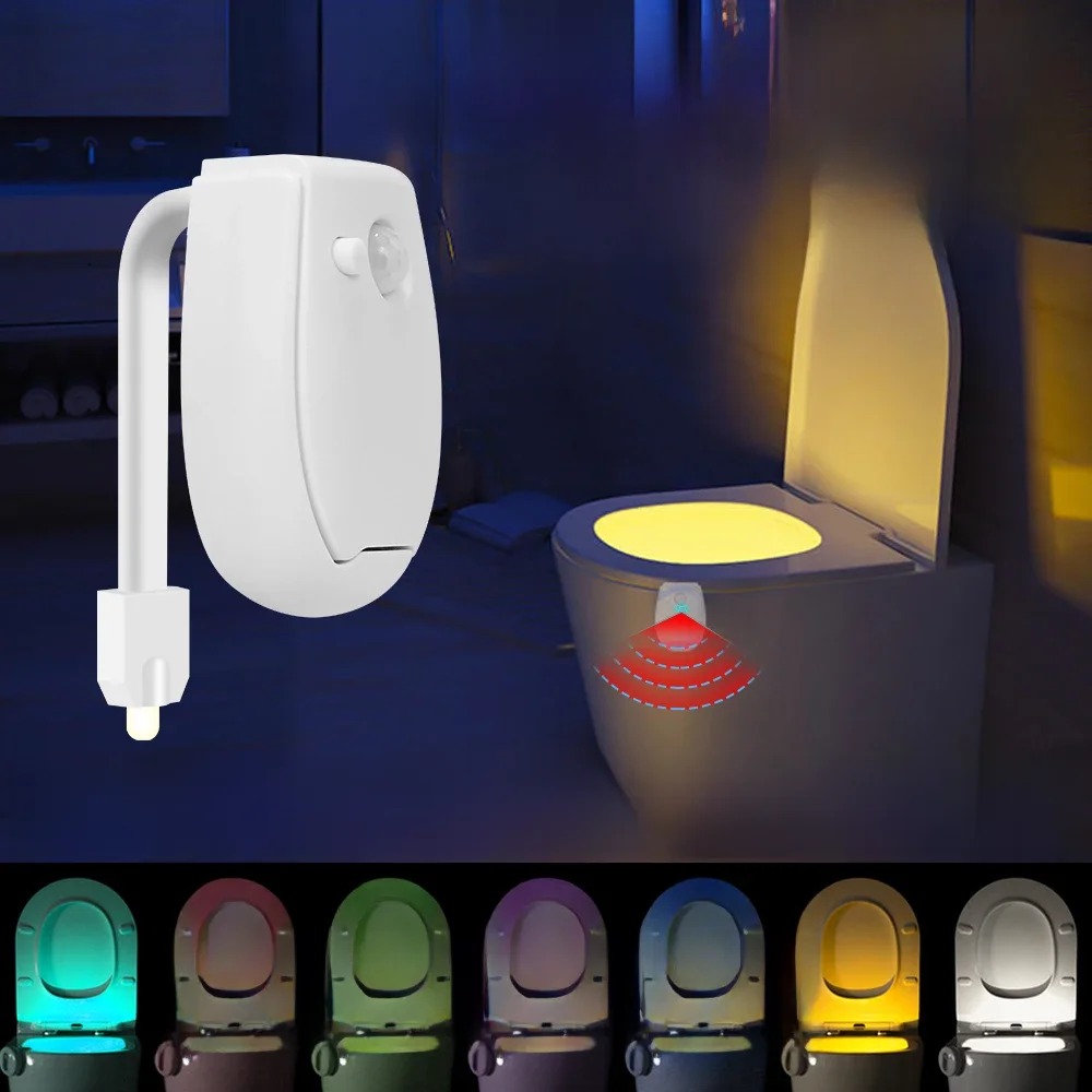 RGB LED Lamp Smart PIR Motion Sensor Toilet Seat Night Light Waterproof WC Toilet Bowl Backlight LED Lamp For Bathroom Washroom