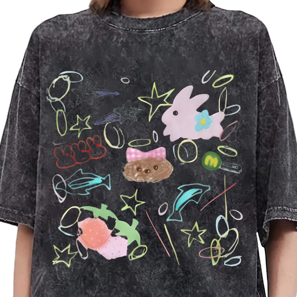 

Baggy Male Streetwear Clothing Style Washed Vintage Oversized Tshirt Casual Street Comfort Cotton Graphic Tee Retro Fashion Look