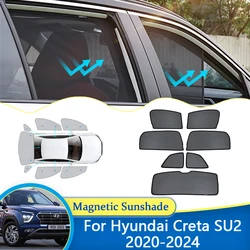 For Hyundai Creta SU2 MK2 2020 2021 2022 2023 2024 Magnetic Sunshades Window Visor Sun Curtain Shades Cover Net Mesh Accessories