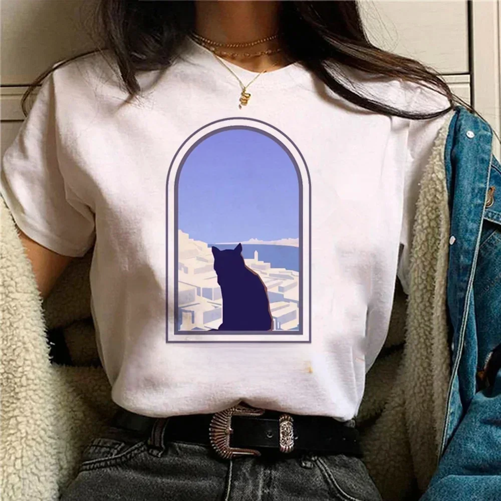 T-shirt femme tunisienne, haut d'été Y2K humoristique, vêtements de styliste japonais