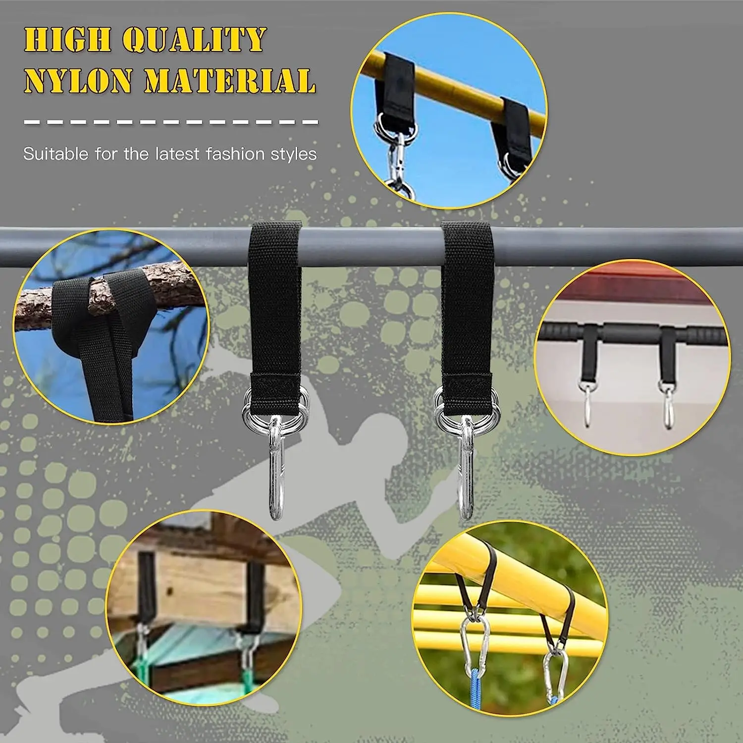 Hammcock Tree Swing Straps Hanging Outdoor Swing Hangers Perfect for Hammocks, Tire and Saucer Swings