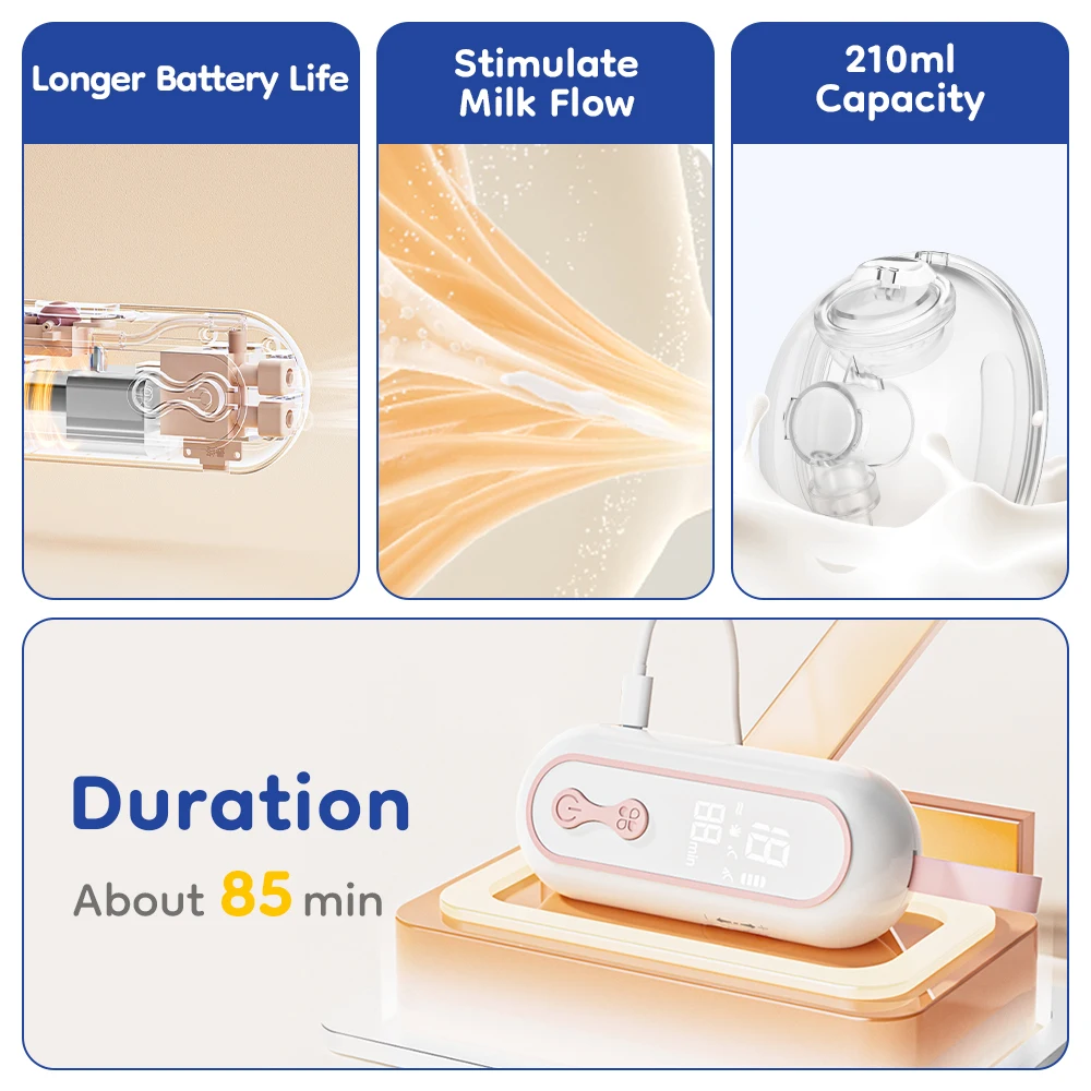 MAMIJOY ウェアラブル搾乳器 ポータブル低騒音授乳ポンプ 4モード15段階調節 ダブル電動搾乳機 AV66