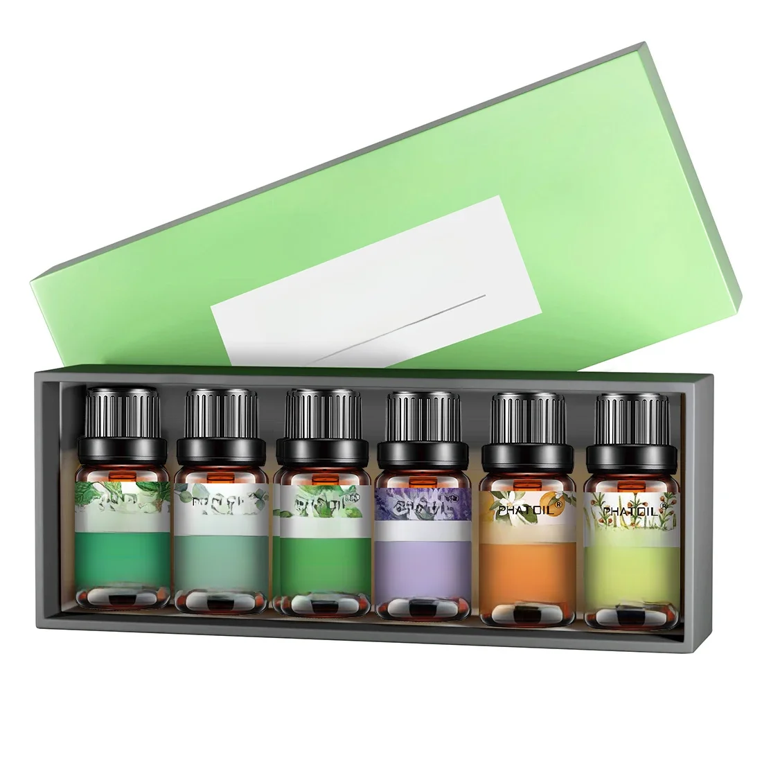 PHATOIL 6 sztuk zestaw olejków eterycznych 10ml czysta naturalna lawenda eukaliptus mięta pieprzowa drzewo herbaciane pomarańczowa trawa cytrynowa na świece dyfuzorowe — zdjęcie 2
